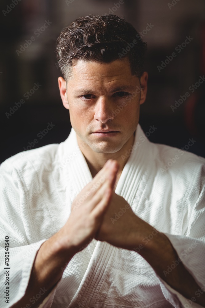 Karate player practicing Karate player practicing