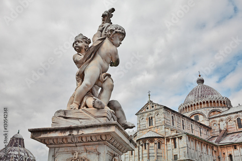 Pisa, Tuscany, Italy: sculpture Fontana dei Putti