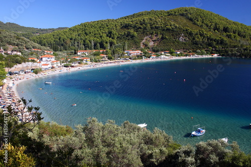 Panormos beache,Skopelos town, Skopelos island, Sporades island, Greek island, Thessaly, Aegean Sea, Greece