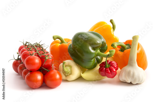 Paprika, Tomaten und Knoblauch