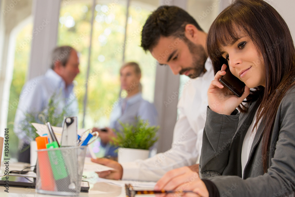 businees people working together in office businees people working together in office