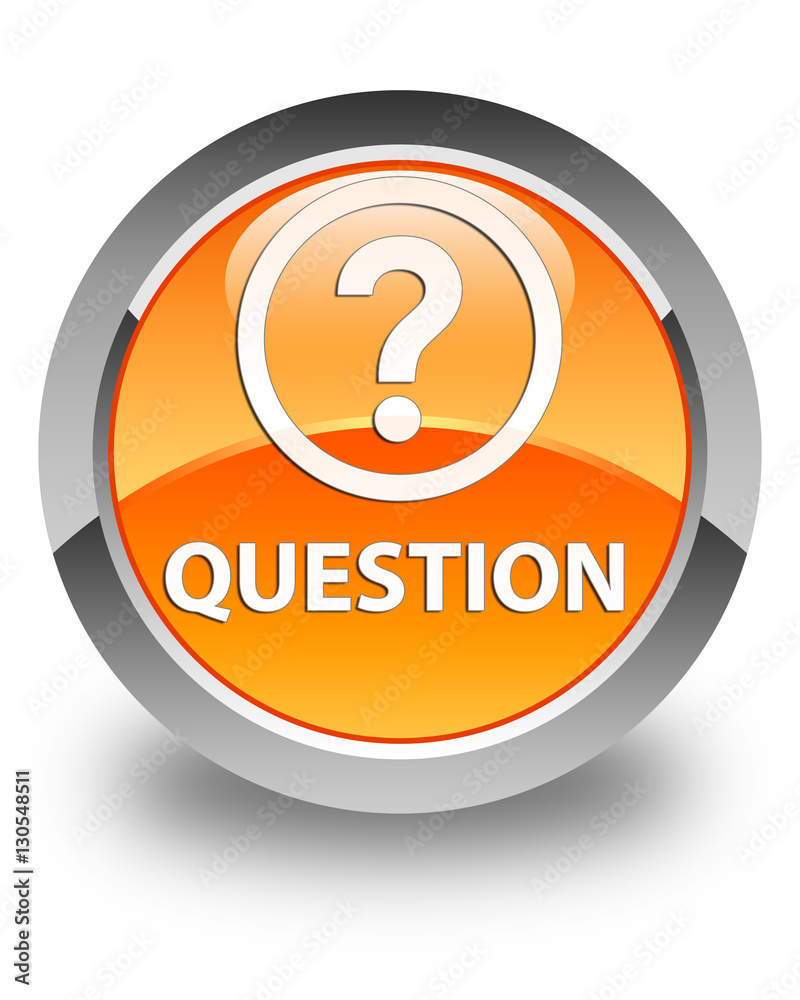 Question glossy orange round button Question glossy orange round button