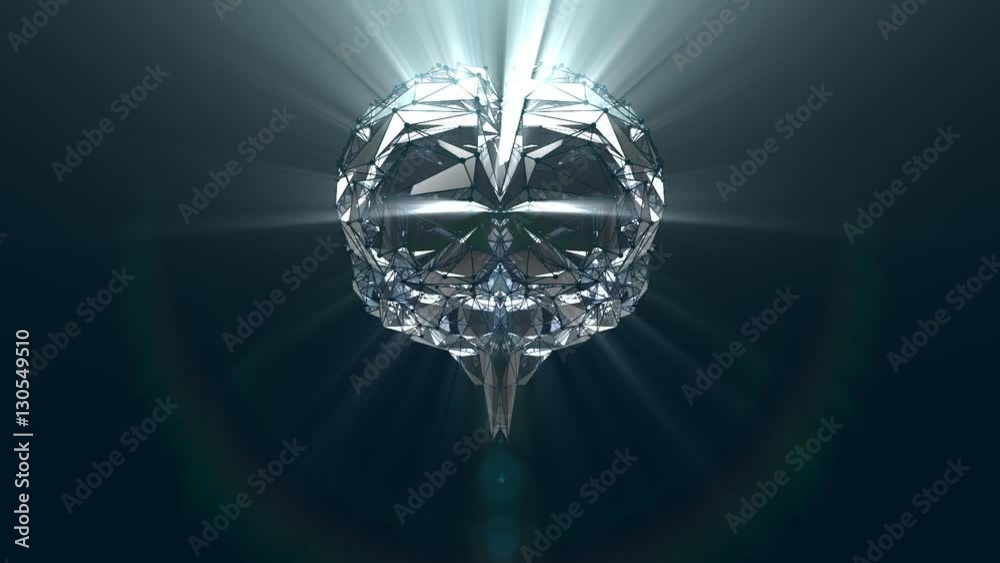 Abstract Crystal Glass Brain