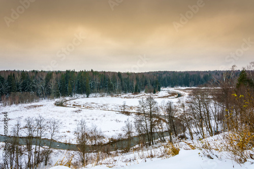 Wallpaper Mural Beautiful landscape in early winter. Torontodigital.ca