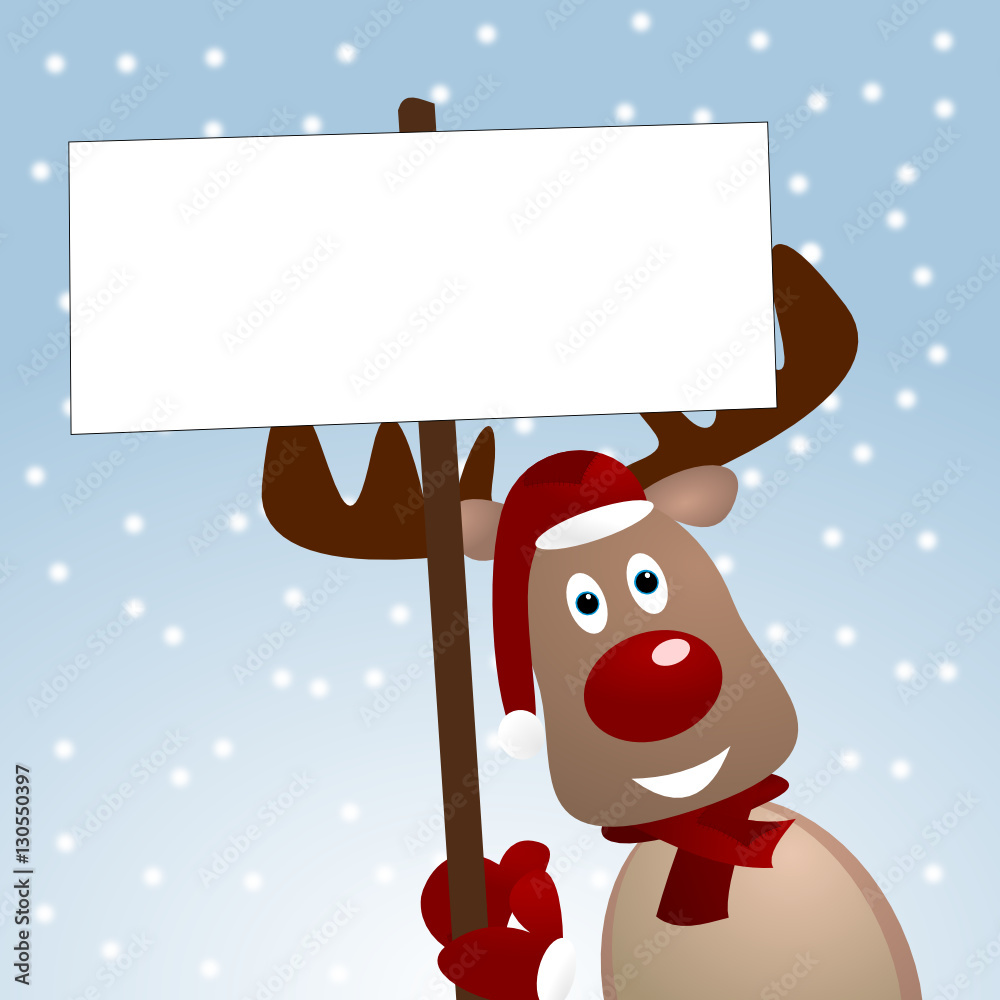 Frohe Weihnachten mit dem Rentier Stock-Vektorgrafik | Adobe Stock