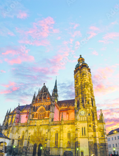 St. Elisabeth Cathedral at sunset  Kosice  Slovakia  Europe