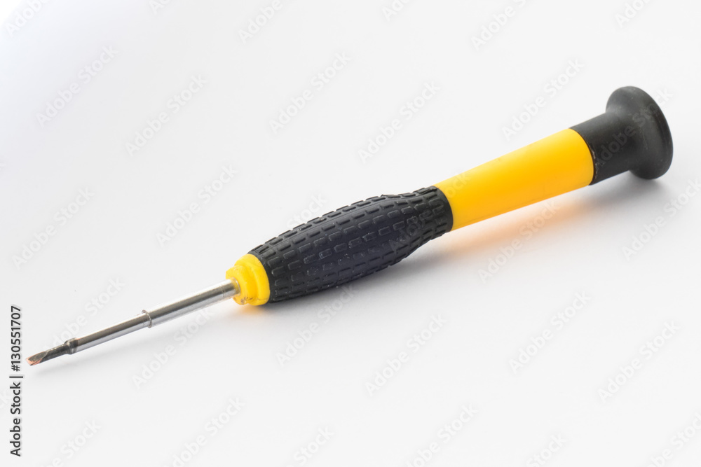 Small screwdriver, close up / Small screwdriver on white background, close up
Small screwdriver, close up / Small screwdriver on white background, close up