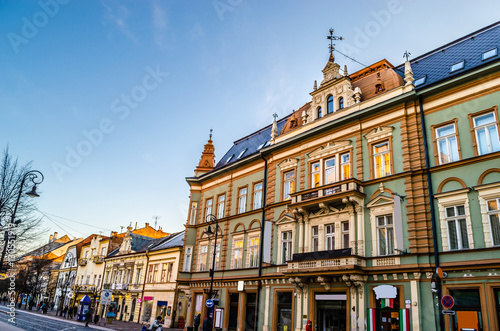 Cuadro en lienzo Architecture of the main street of Kosice, Slovakia, Europe