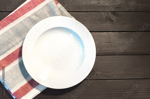 White Plate on a Tablecloth