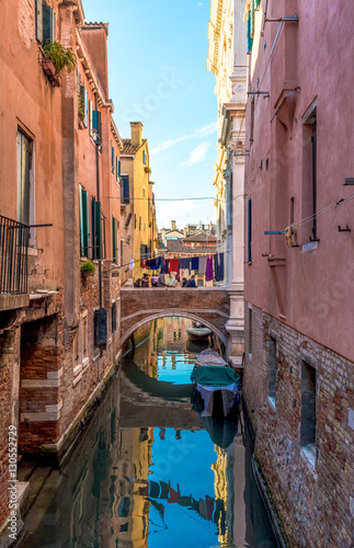 Venice (Italy) - The city on the sea. Here a suggestive canal with bridge