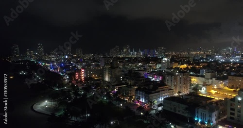 Wallpaper Mural Night aerial video footage of Miami Beach FL Torontodigital.ca