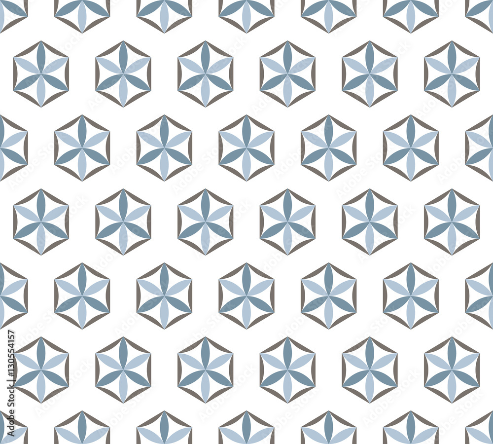Abstract seamless pattern of geometric shapes on a white backgro Abstract seamless pattern of geometric shapes on a white backgro