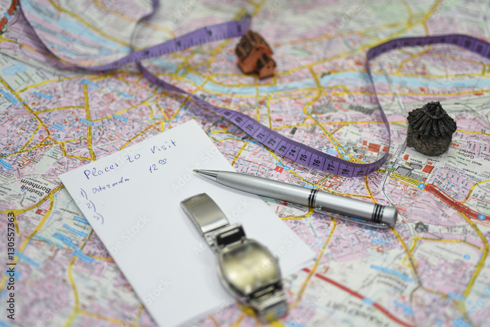 Planning route of city visiting. Planning route of city visiting.