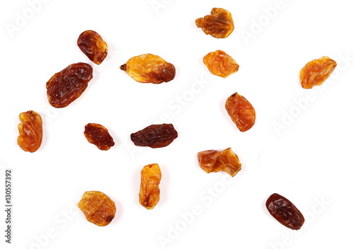 Raisins isolated on white background photo