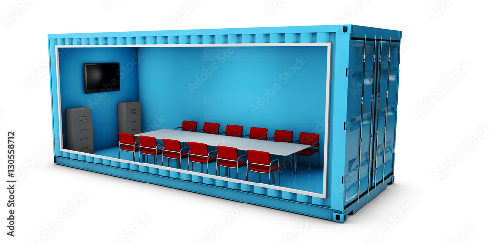 3d Illustration of Container Office. Reuse Container for building houses or office. 3d Illustration of Container Office. Reuse Container for building houses or office.