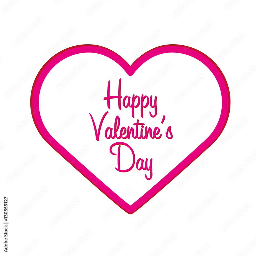 Happy Valentines Day. Heart. Vector flat illustration.