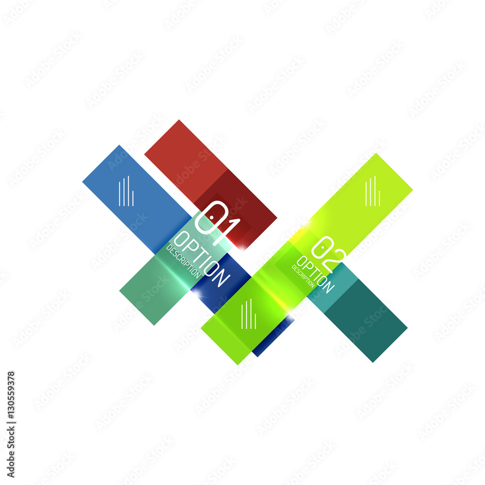 Geometric abstract composition with text and options Geometric abstract composition with text and options