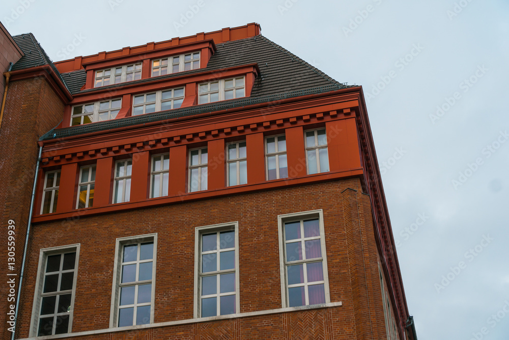 detailed view of factory building at berlin