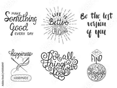 Set of vector inspirational and motivational lettering