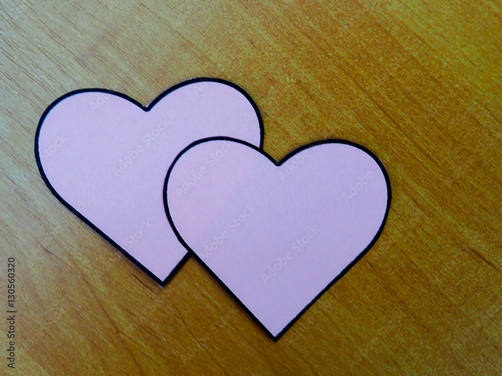 paper heart for Valentine's day as a template form for text