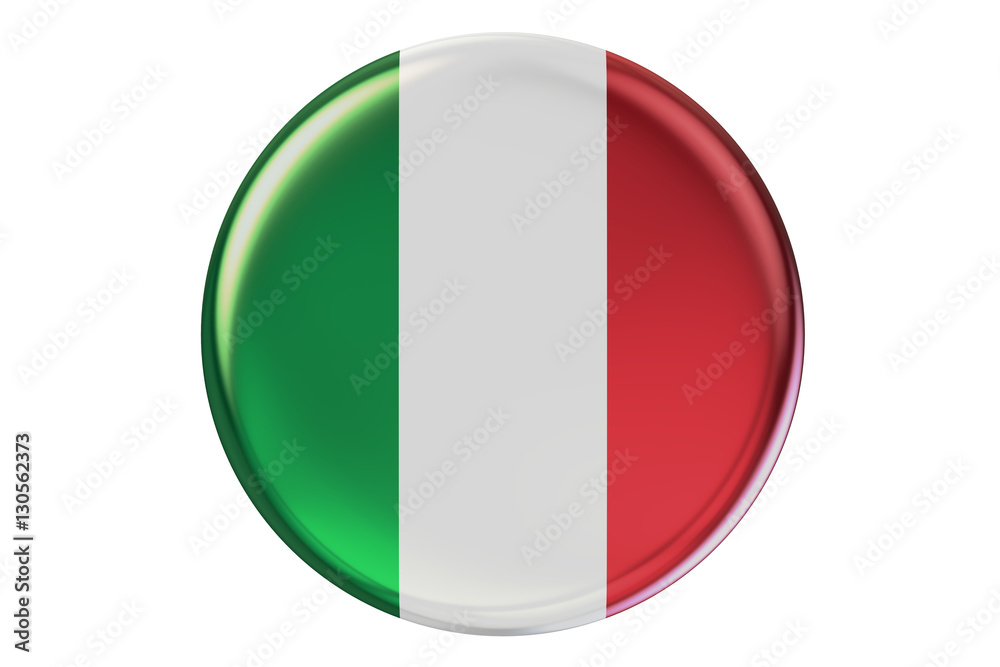 Badge with flag of Italy, 3D rendering