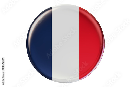 Badge with flag of France, 3D rendering