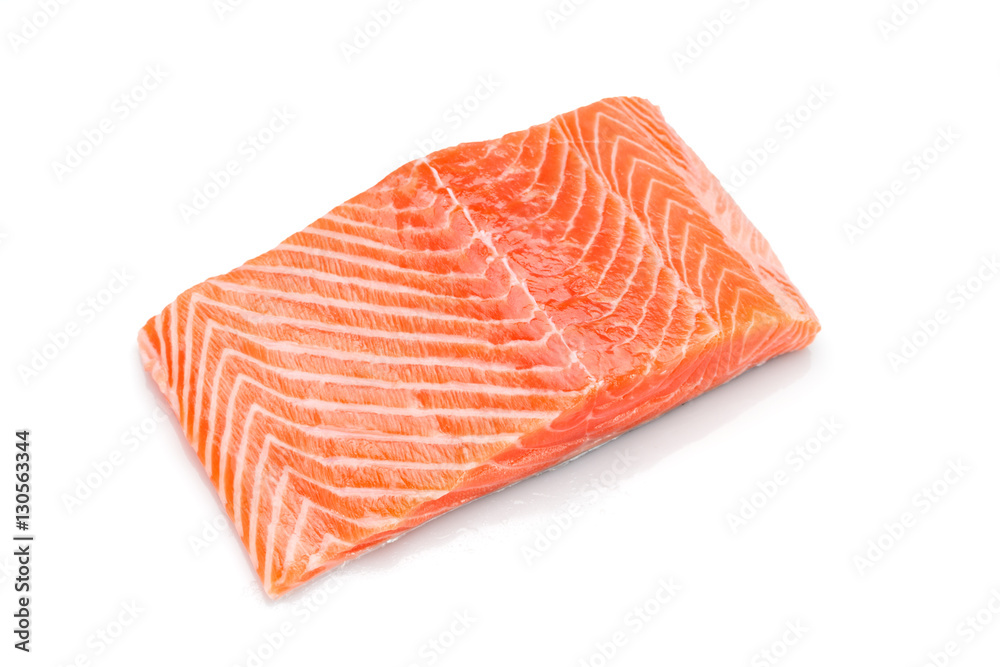 Fresh salmon fillet isolated on white backgrund Fresh salmon fillet isolated on white backgrund