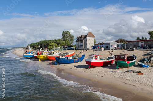 Obraz na płótnie Port rybacki w Chłopach w salonie