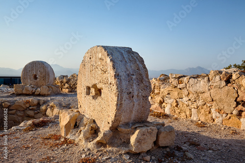 Old millstones in Alicante Santa Barbara castle