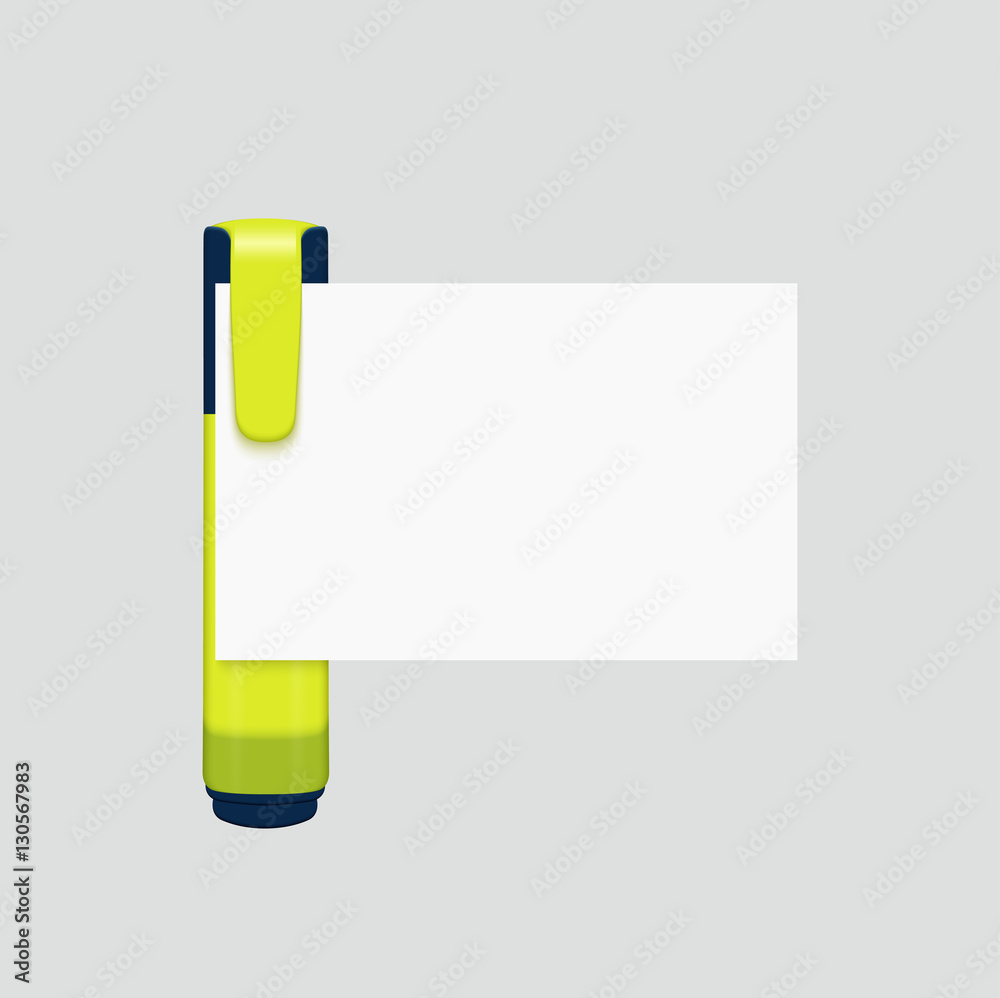Vector modern marker with white paper on gray Vector modern marker with white paper on gray