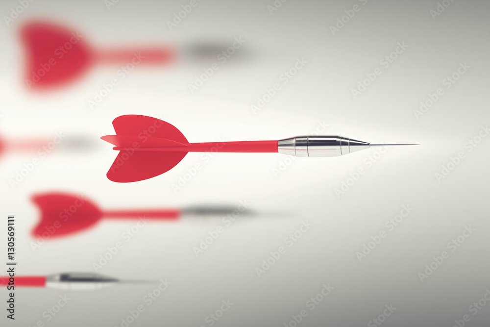 3D Rendering business competition with darts 3D Rendering business competition with darts