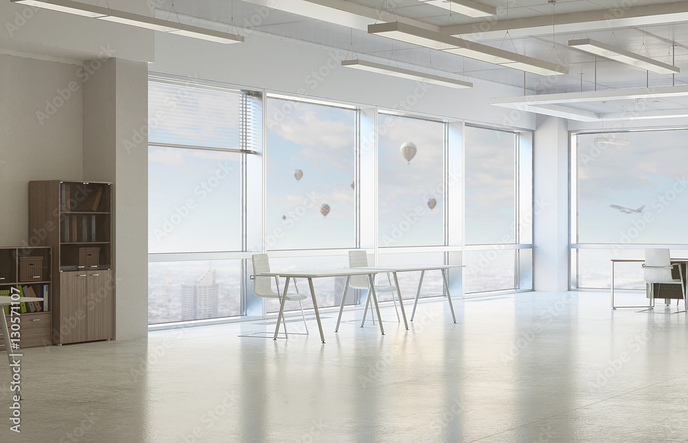 Fototapeta premium Modern office design . Mixed media