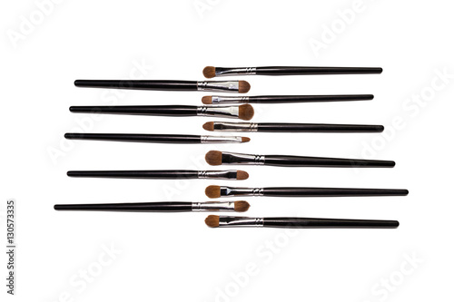 a set of brushes for a make-up of eyes.