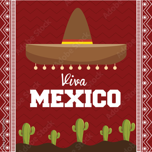 viva mexico poster celebration vector illustration design