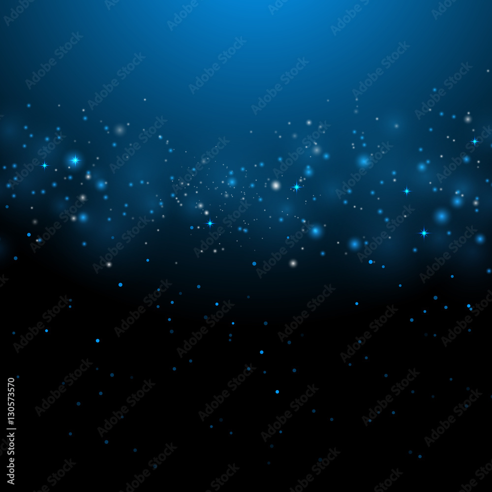 Abstract dark blue bokeh background, vector illustration
