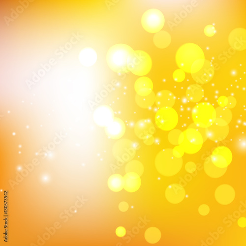 Yellow circle on golden background, vector illustration
