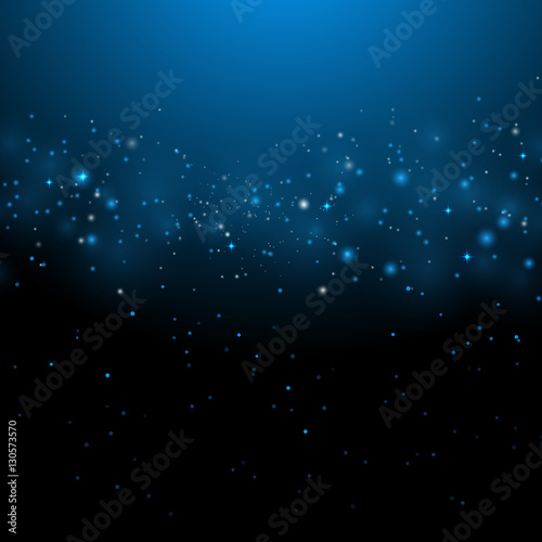 Abstract dark blue bokeh background, vector illustration
