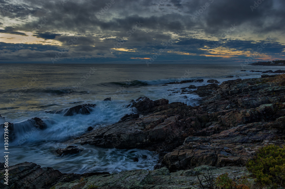 Stormy sunrise on the Maine coast