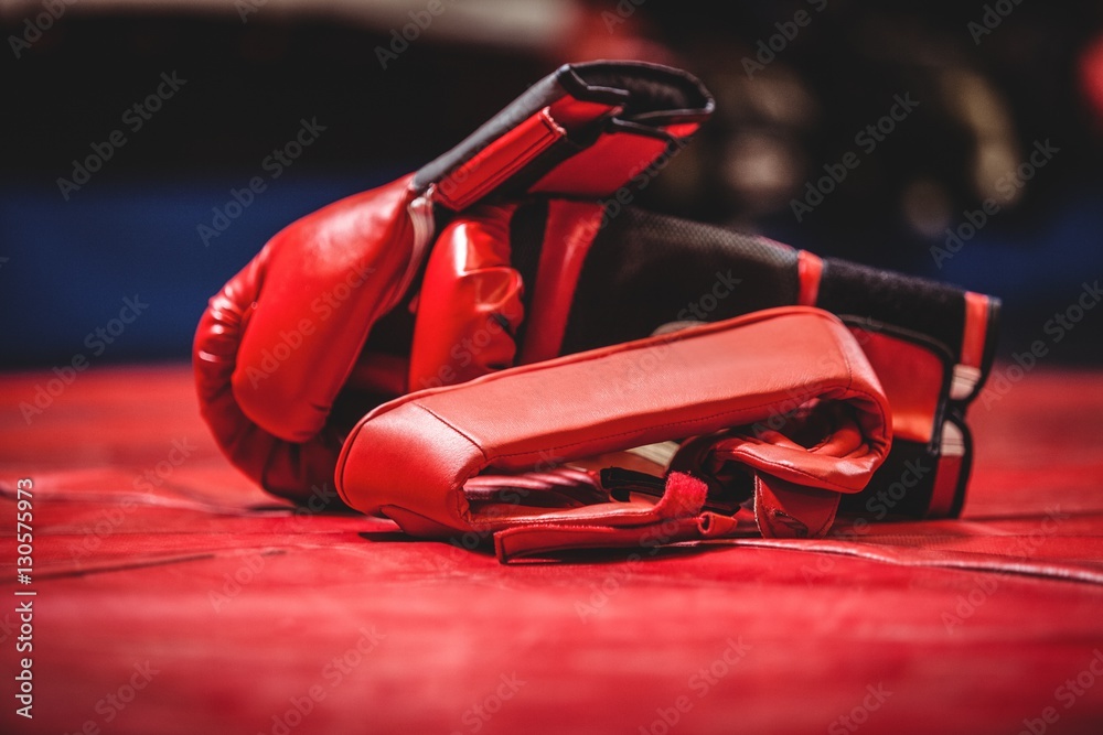Naklejka premium Pair of red boxing gloves