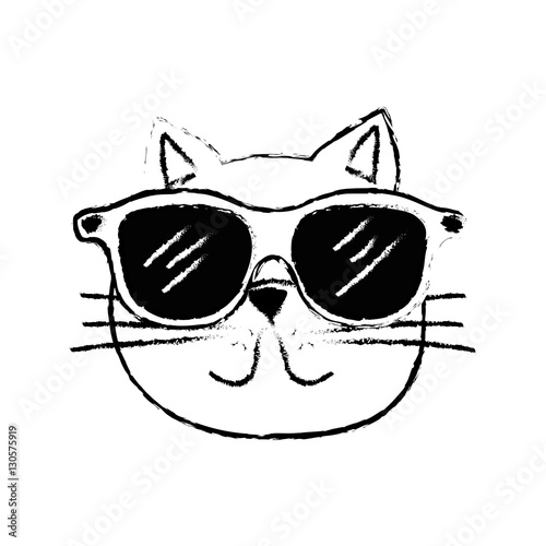 Cute cat cartoon icon vector illustration graphic design