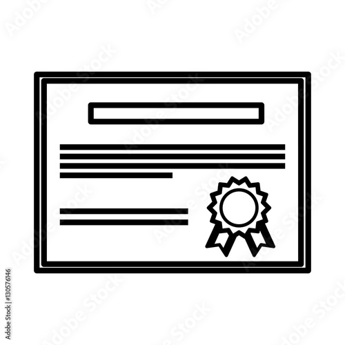 Diploma with emblem icon vector illustration graphic design