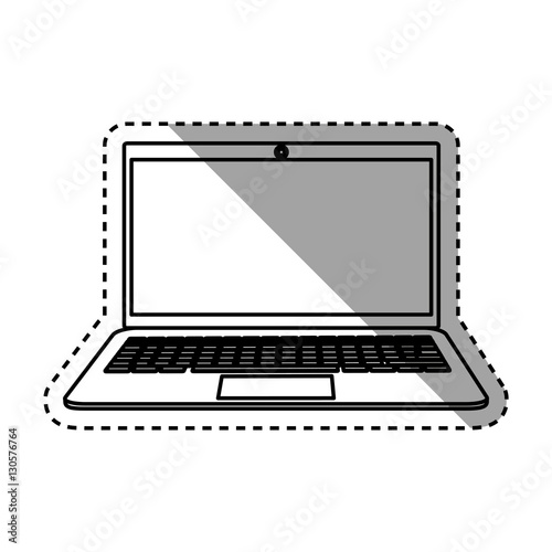 Laptop computer technology icon vector illustration graphic design