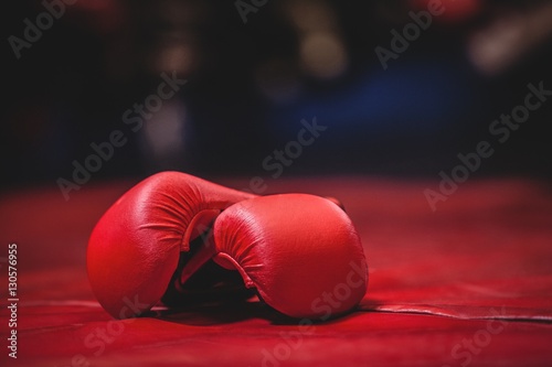 Pair of red boxing gloves