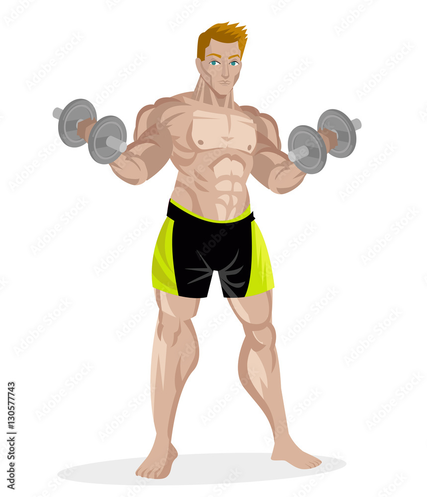 bodybuilder with dumbbells bodybuilder with dumbbells