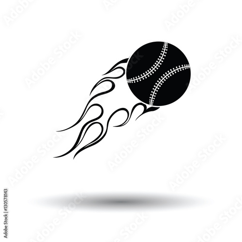 Baseball fire ball icon
