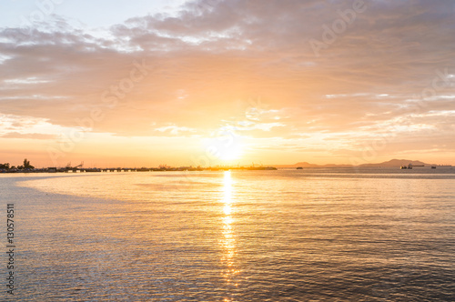 The atmosphere during sunset from public park of sriracha  chonburi province