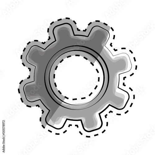 Isolated gear draw icon vector illustration graphic design