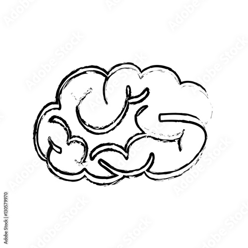 Human brain scribble icon vector illustration graphic design