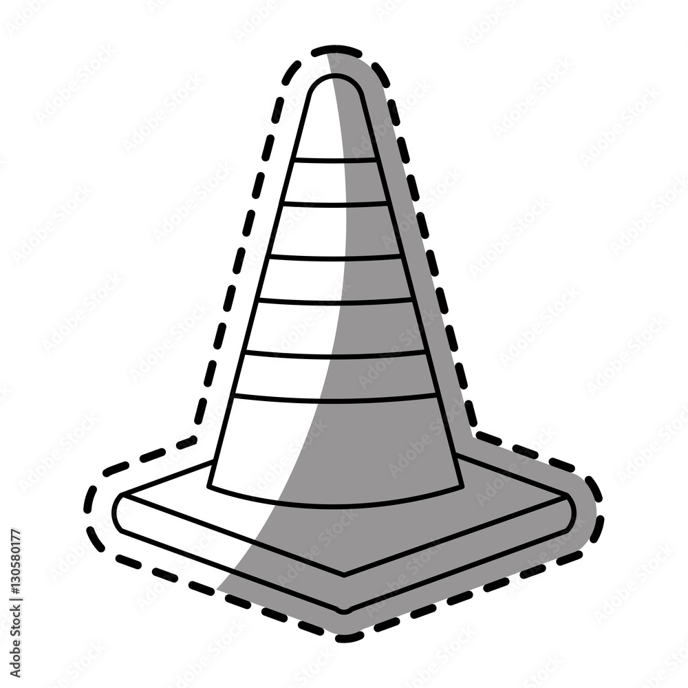 Traffic cone icon. Road sign street information and way theme. Isolated design. Vector illustration