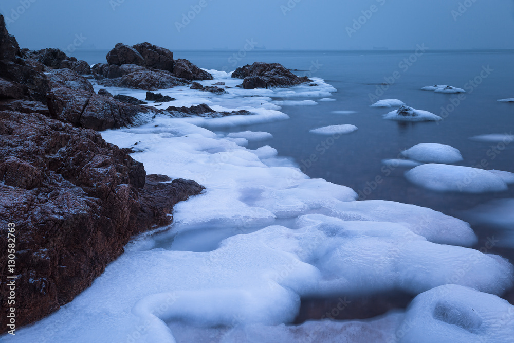Winter sea and ice